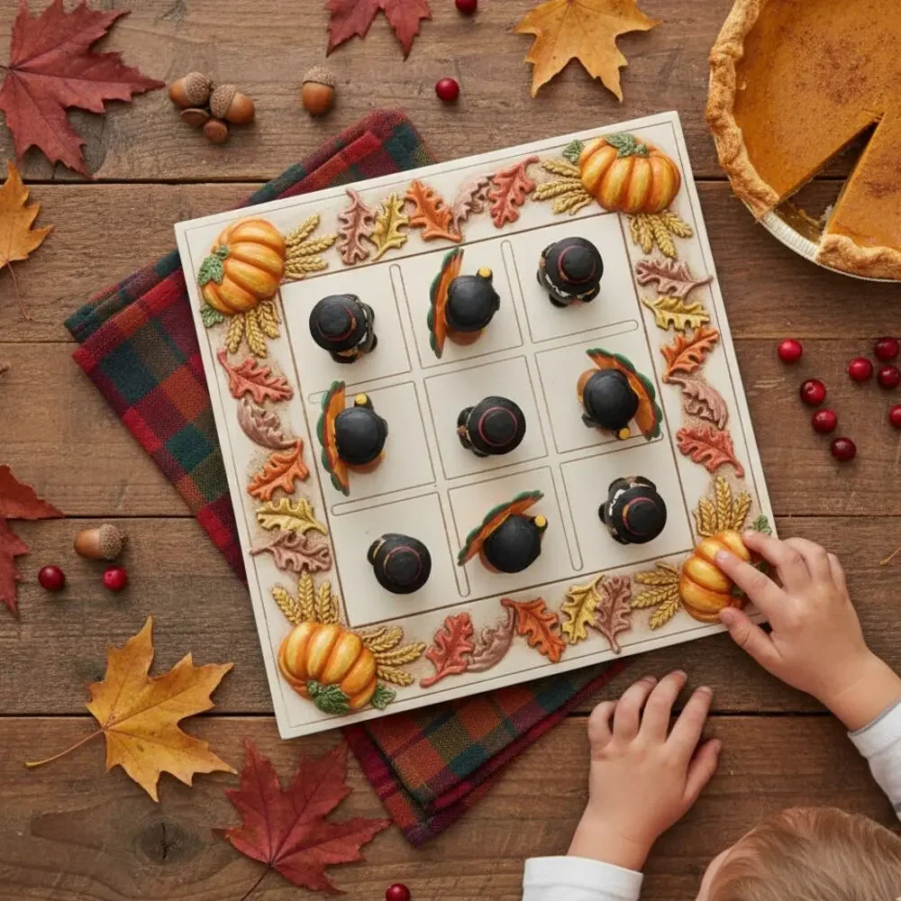 Yankee Candle Boney Bunch Thanksgiving Turkey Checkers Set – Fall Table Décor